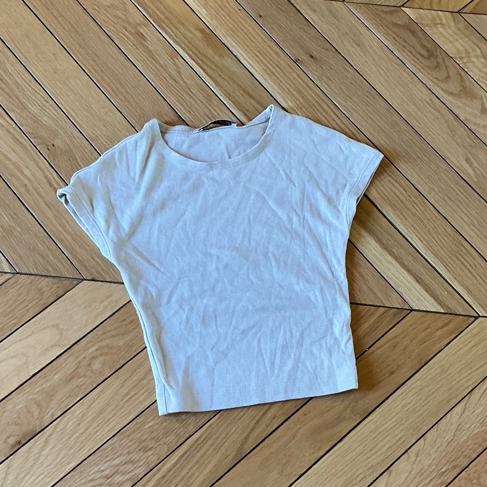 Zara Cream Short Sleeve Tee